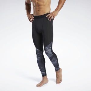 Reebok Speedwick Compression Tights Herren - Schwarz - DE 926-KZT